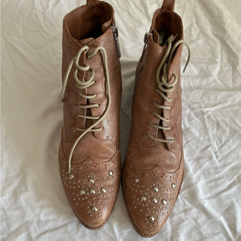 Donal J. Pliner nickki Brown Leather Ankle Boots size 9.5